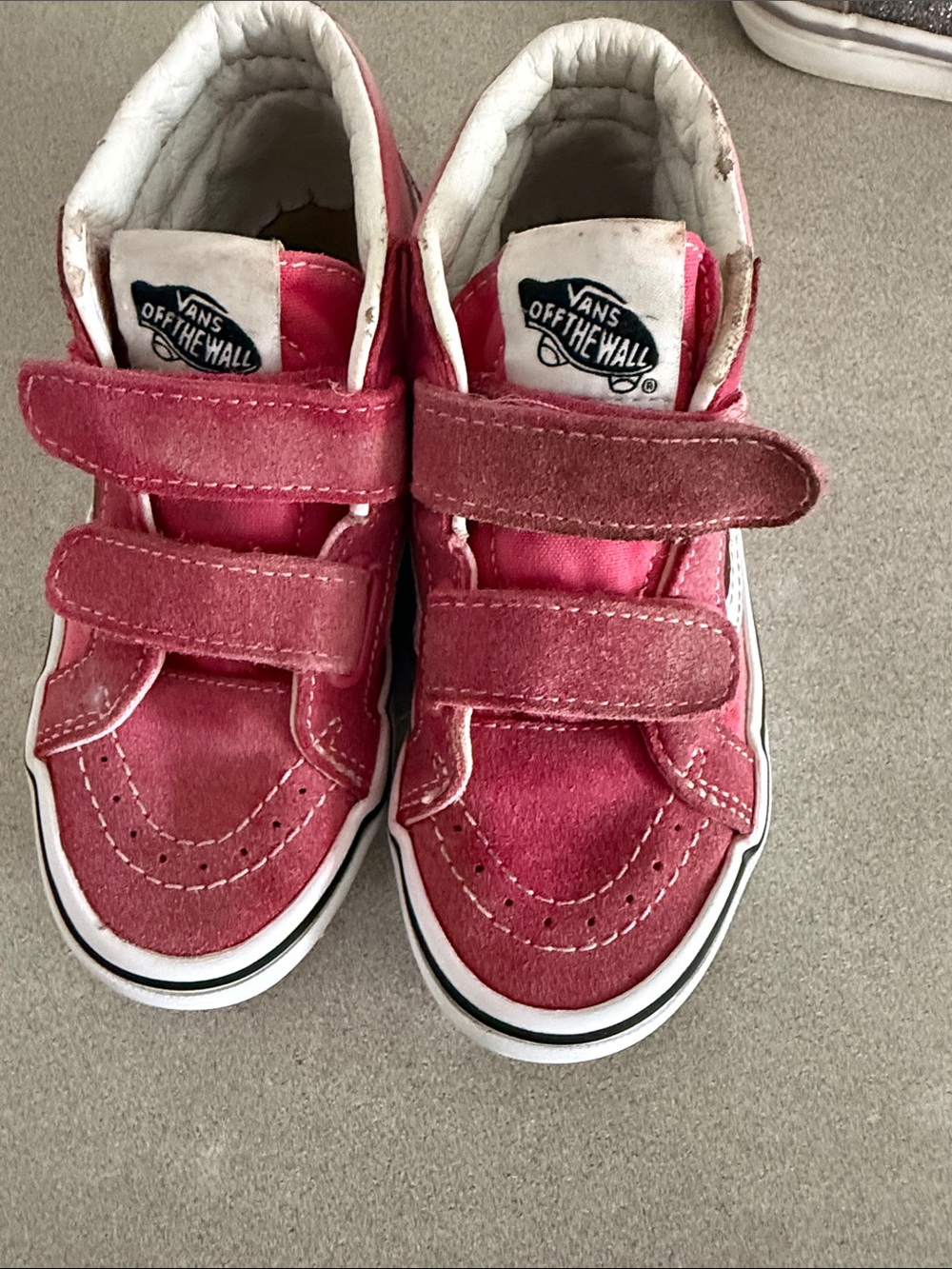 Vans Kids Red/Pink High-Top Velcro Sneakers